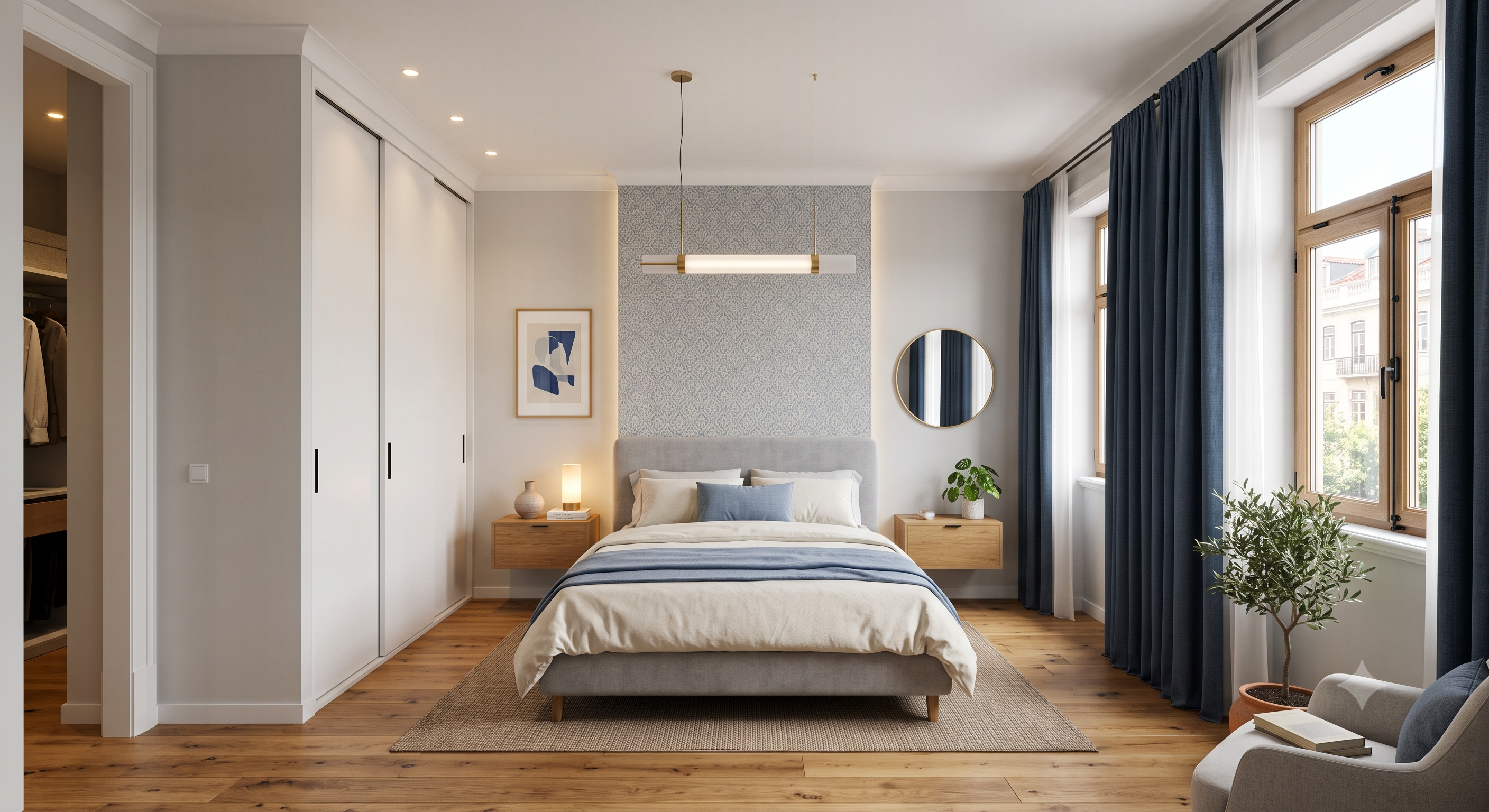 Renovação de quarto com roupeiro embutido