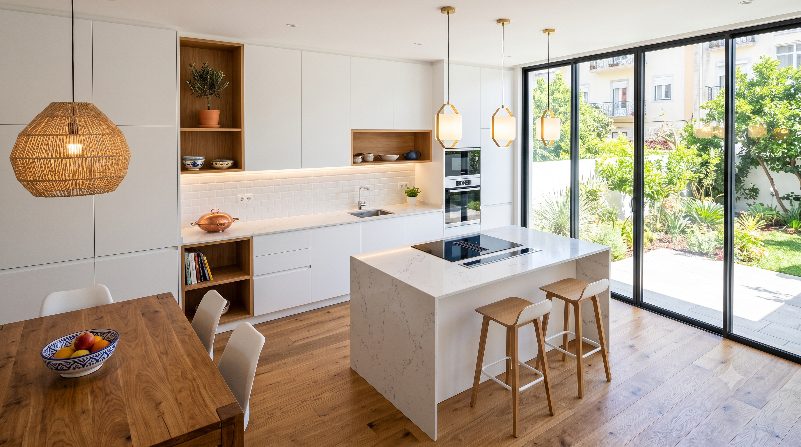 Renovação de cozinha com eletrodomésticos integrados